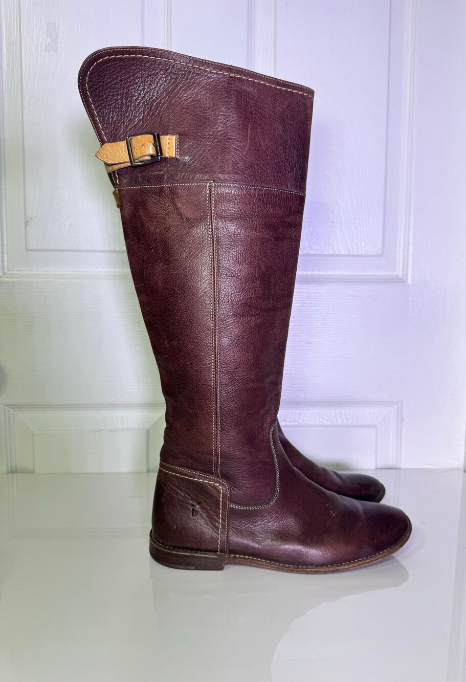 Frye Y2K Leather Over The Knee / Knee-High Boots Dark Brown Size 8.5B